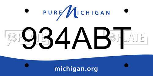 934ABT Michigan License Plate