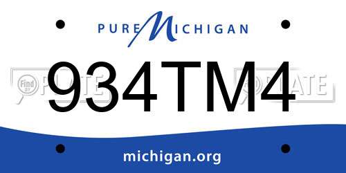 934TM4 Michigan License Plate