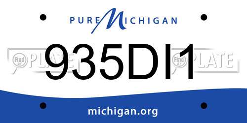 935DI1 Michigan License Plate