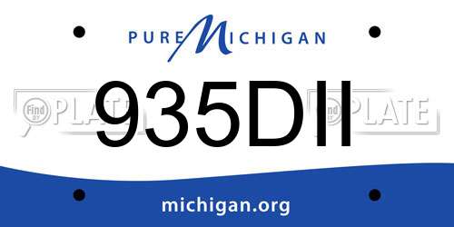 935DII Michigan License Plate