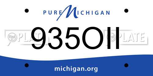 935OII Michigan License Plate