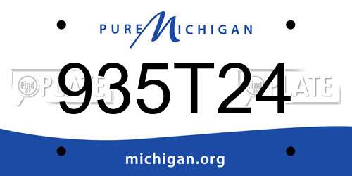 935T24 Michigan License Plate