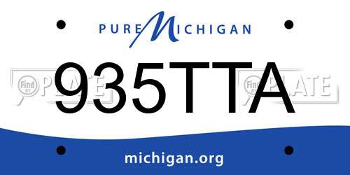 935TTA Michigan License Plate