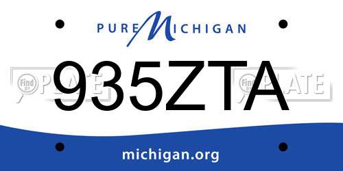 935ZTA Michigan License Plate