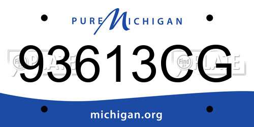 93613CG Michigan License Plate