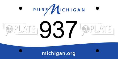 937 Michigan License Plate