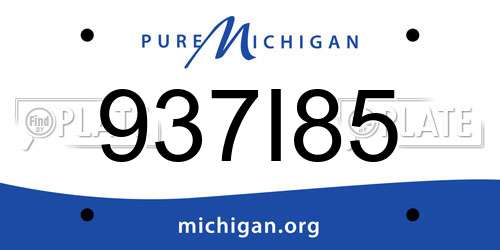 937I85 Michigan License Plate