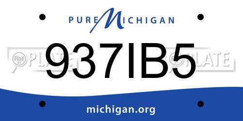 937IB5 Michigan License Plate