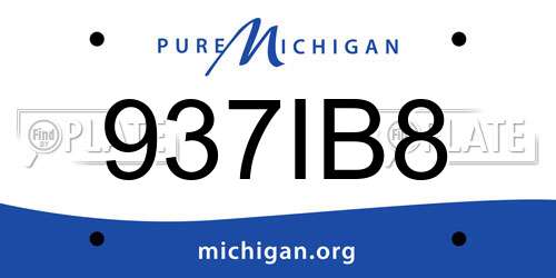 937IB8 Michigan License Plate