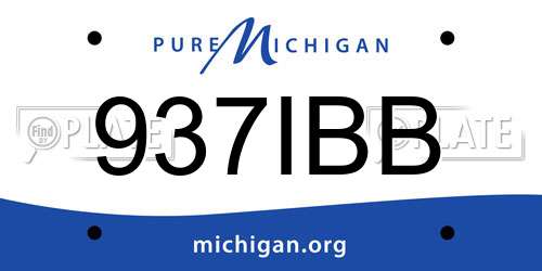 937IBB Michigan License Plate