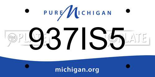 937IS5 Michigan License Plate