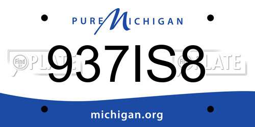 937IS8 Michigan License Plate