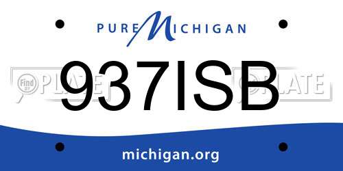 937ISB Michigan License Plate