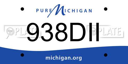 938DII Michigan License Plate