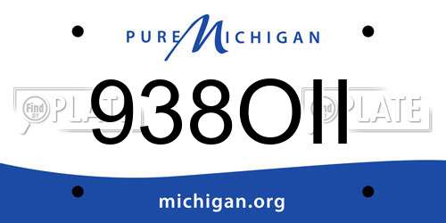 938OII Michigan License Plate