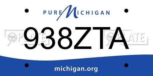 938ZTA Michigan License Plate