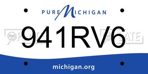 941RV6 Michigan License Plate