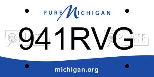 941RVG Michigan License Plate