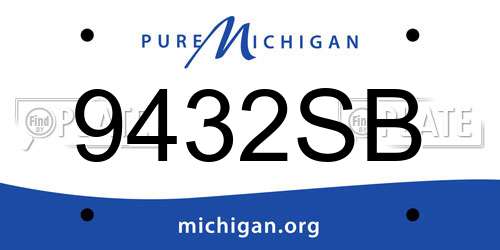 9432SB Michigan License Plate
