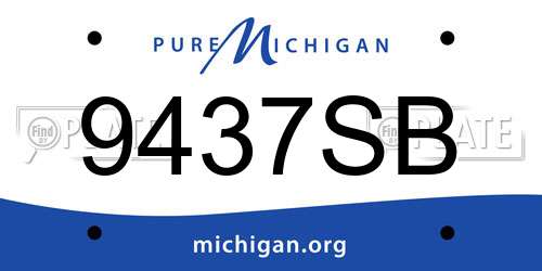 9437SB Michigan License Plate