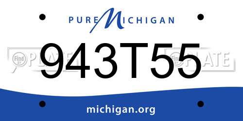 943T55 Michigan License Plate