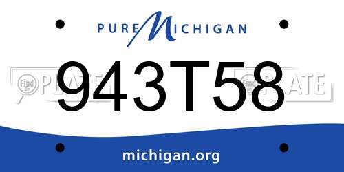 943T58 Michigan License Plate