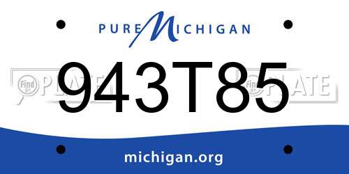 943T85 Michigan License Plate