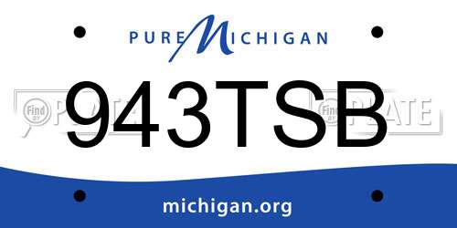 943TSB Michigan License Plate