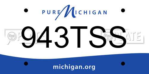 943TSS Michigan License Plate
