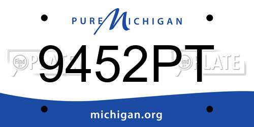9452PT Michigan License Plate