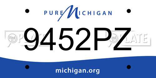 9452PZ Michigan License Plate