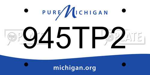 945TP2 Michigan License Plate