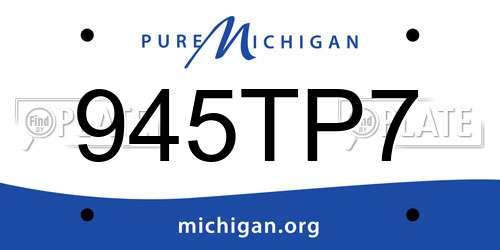 945TP7 Michigan License Plate
