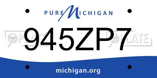 945ZP7 Michigan License Plate