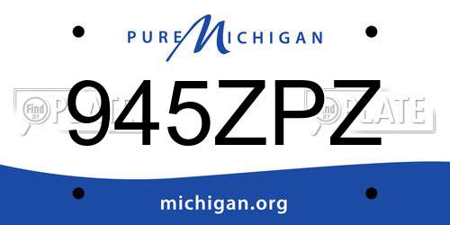 945ZPZ Michigan License Plate