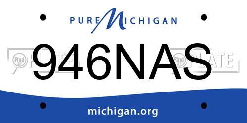 946NAS Michigan License Plate