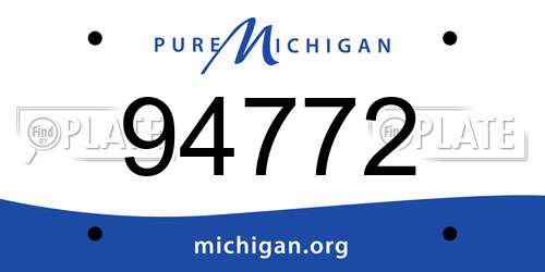94772 Michigan License Plate