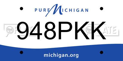 948PKK Michigan License Plate