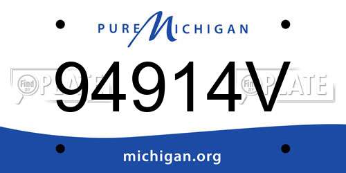 94914V Michigan License Plate