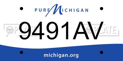 9491AV Michigan License Plate