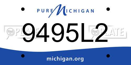 9495L2 Michigan License Plate