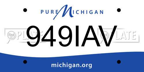 949IAV Michigan License Plate