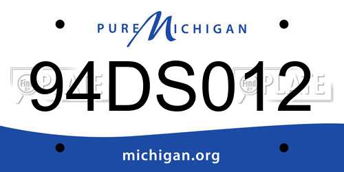 94DS012 Michigan License Plate