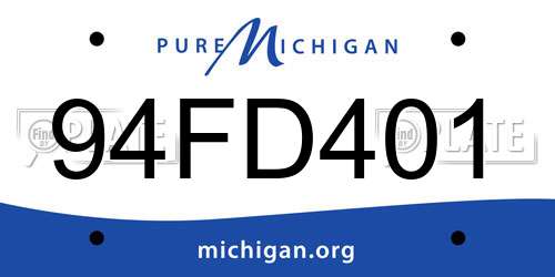 94FD401 Michigan License Plate