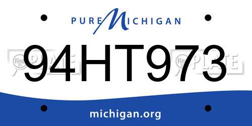 94HT973 Michigan License Plate