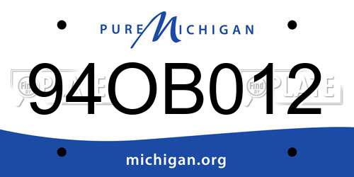 94OB012 Michigan License Plate