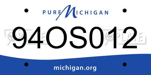 94OS012 Michigan License Plate