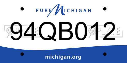 94QB012 Michigan License Plate