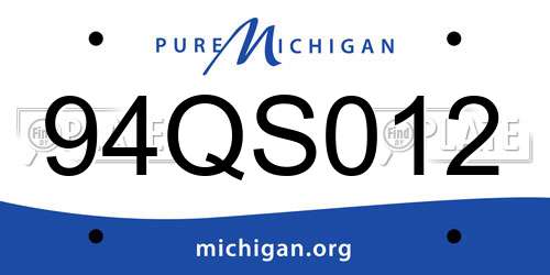 94QS012 Michigan License Plate