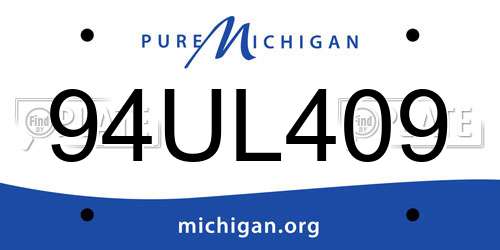94UL409 Michigan License Plate